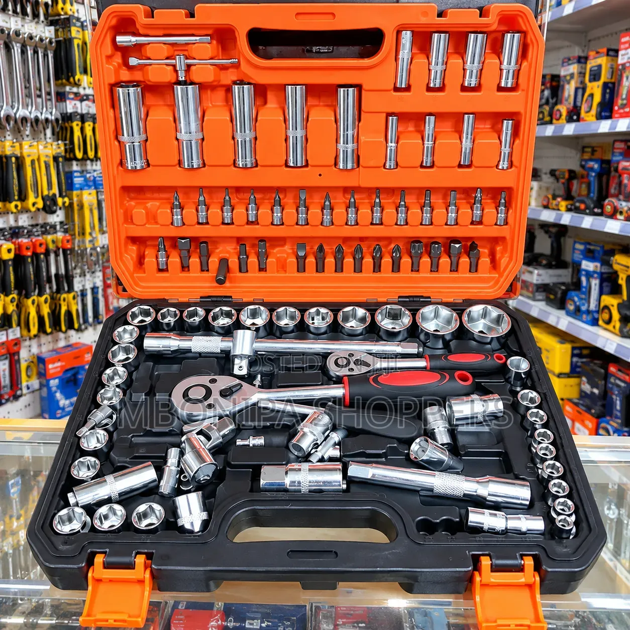 108-PCS Professional Socket & Ratchet Tool Set Complete Mechanics Kit