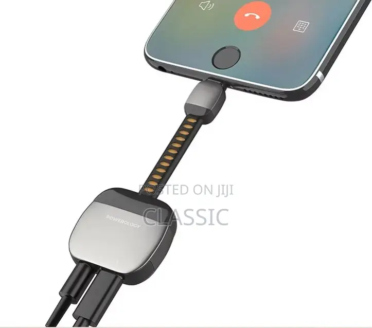 Powerology 2-in-1 USB-C to 3.5mm AUX and Charging Adapter (PD 60W).