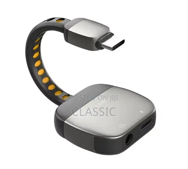 Powerology 2-in-1 USB-C to 3.5mm AUX and Charging Adapter (PD 60W).
