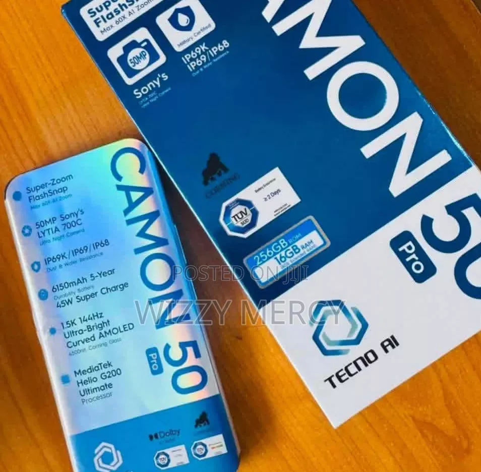 New Tecno Camon 50 Pro 256 GB Silver