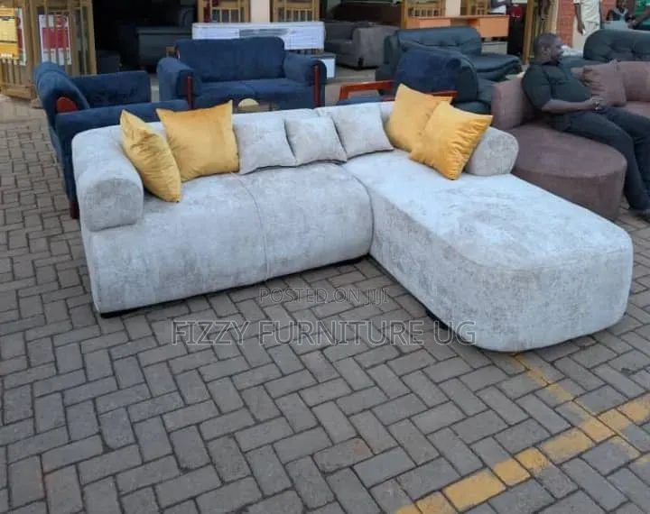 L Shaped Sofa Readily Available Velvet Fabrics
