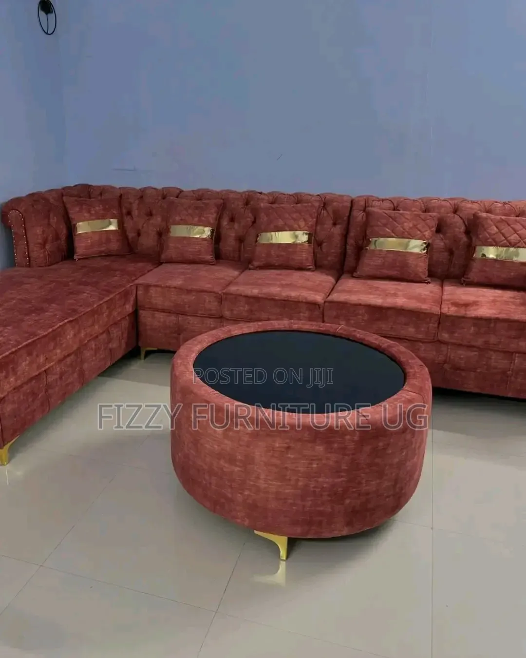 L Shaped Sofa Readily Available Velvet Fabrics