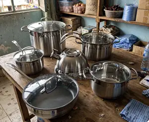 6 PCS Stainless Steel Cookware Set With Kettle
