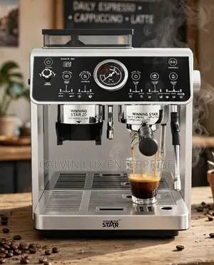 Winning Star 20 Bar Espresso Machine - Built-in Grinder + Milk Frother