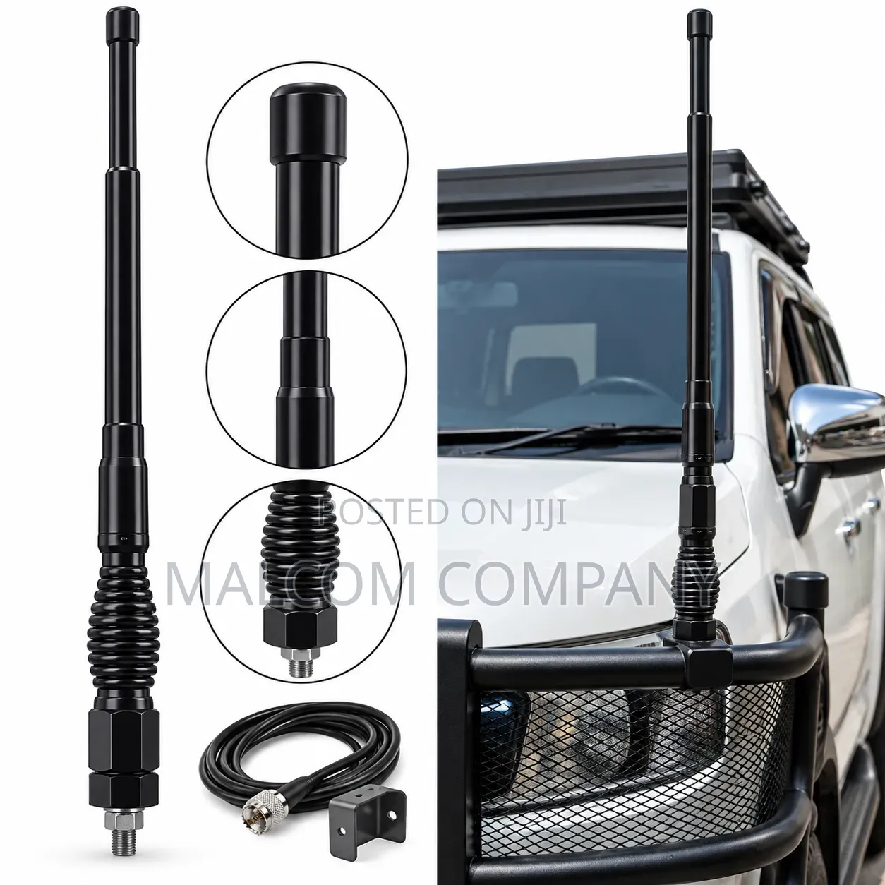 Heavy Duty Vehicle Whip Antenna – Black 4x4 Car Antenna Uganda
