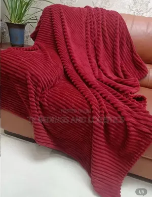 Stripped Soft Blanket Maroon