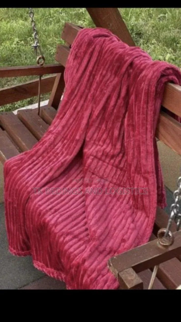 Stripped Soft Blanket Maroon