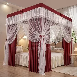 Four Stand Curtain Net Maroon 6*6