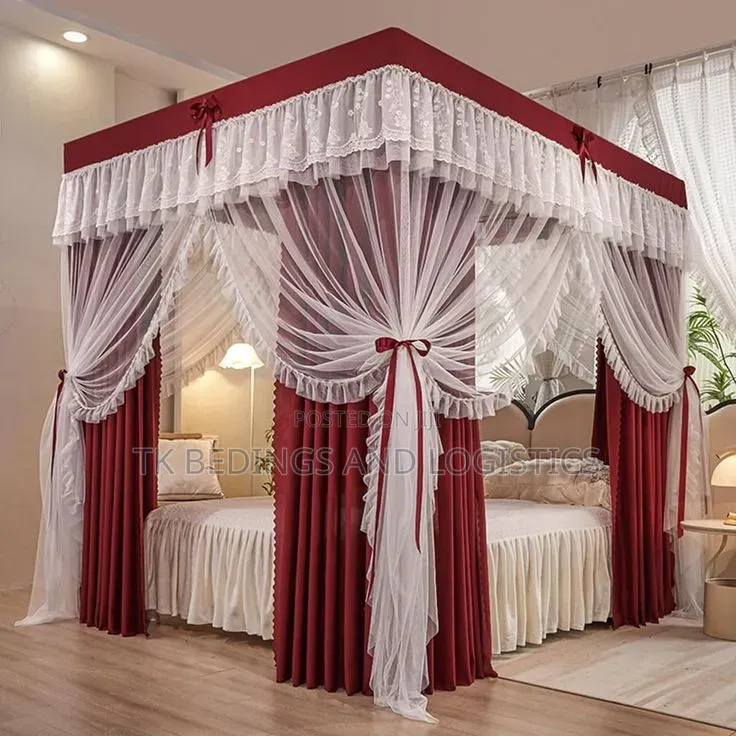 Four Stand Curtain Net Maroon 6*6