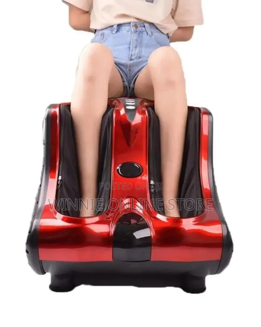 Electric Red-and-Black Shiatsu Foot, Ankle, and Calf Massager