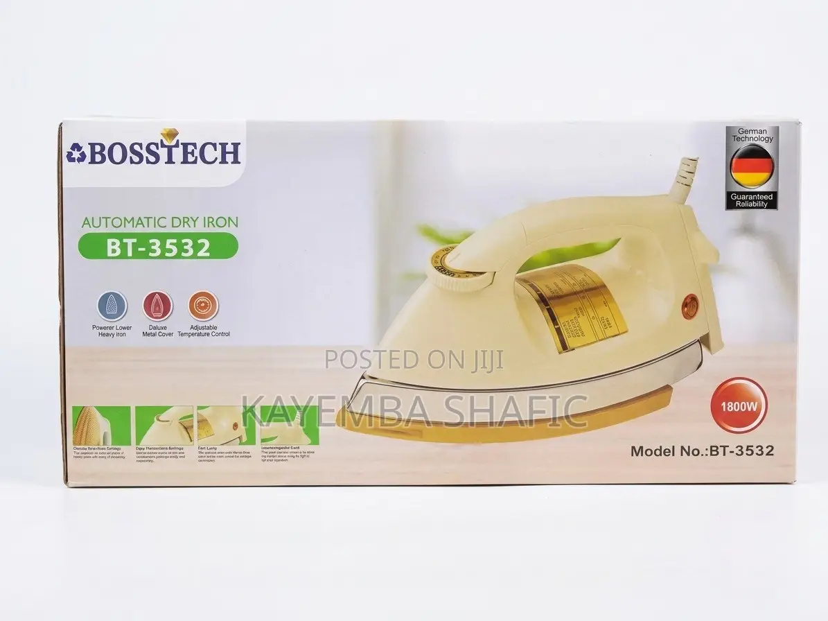 BOSSTECH 1800W Heavy Duty Automatic Dry Iron Box (Model BT-3532)
