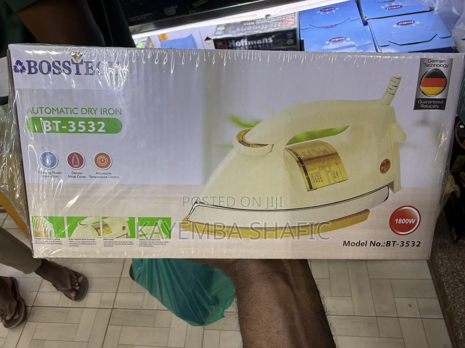 BOSSTECH 1800W Heavy Duty Automatic Dry Iron Box (Model BT-3532)