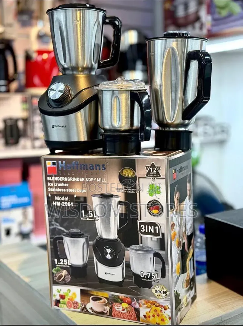 Hoffmans HM-2064 3-in-1 Blender, Meat Grinder & Coffee Mill (800W).