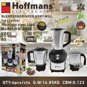 Hoffmans HM-2064 3-in-1 Blender, Meat Grinder & Coffee Mill (800W).