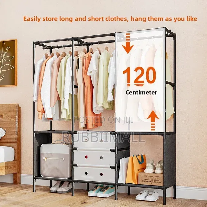 Freestanding Metal Garment Rack 3 Column