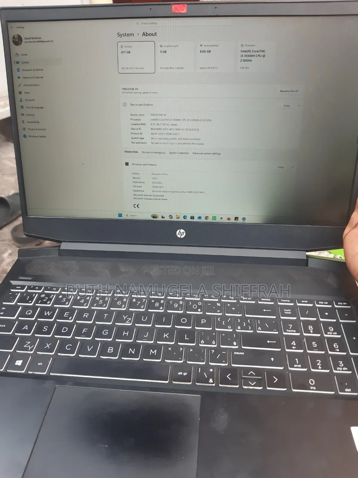 Laptop HP 14-dq1088wm 8GB Intel Core i5 SSD 500GB