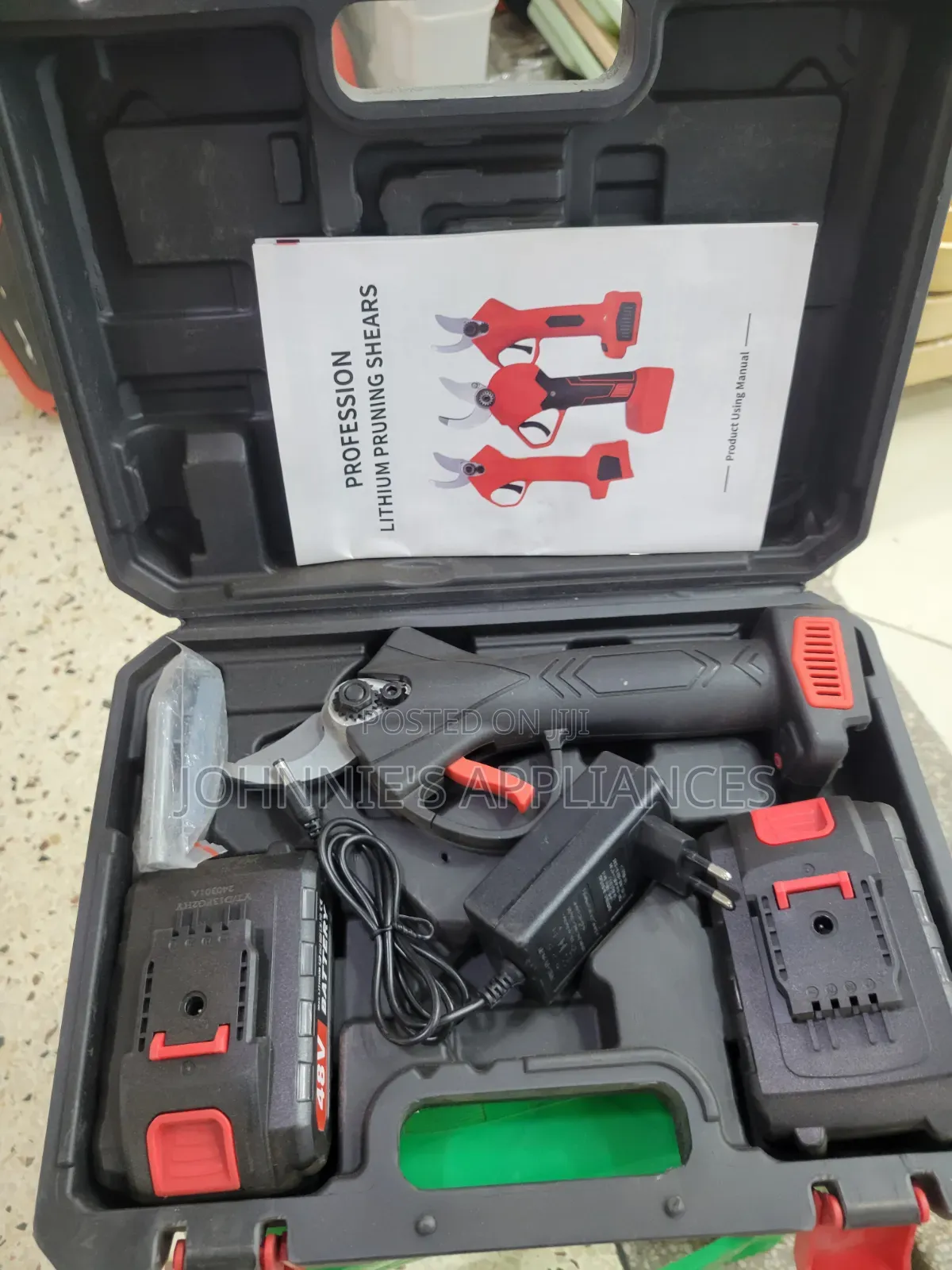 Cordless Electric Pruning Shears With Dual Rechargeable Batteries