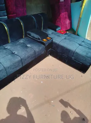 6 Seater L Shaped Sofa Readily Available in Black