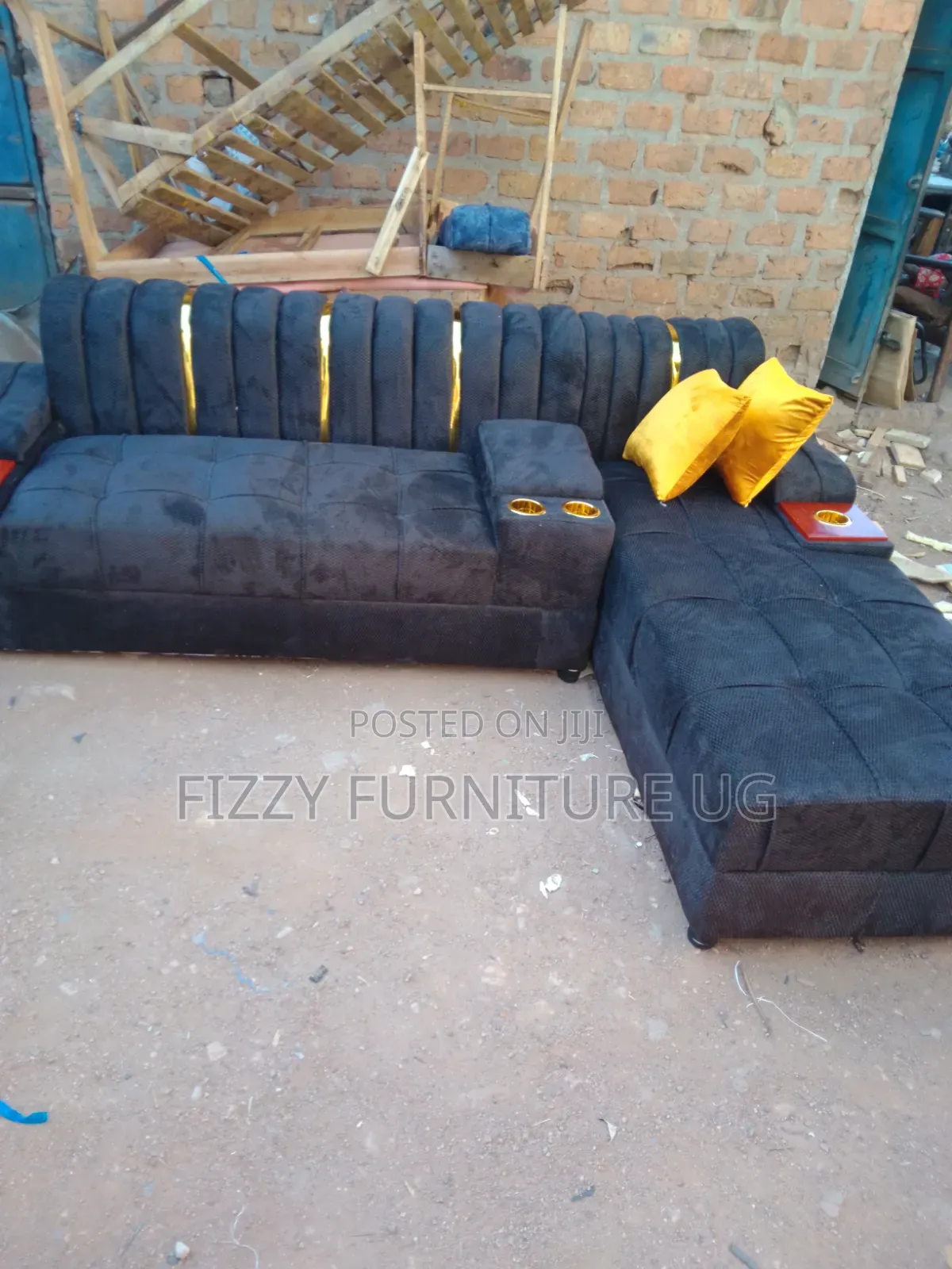 6 Seater L Shaped Sofa Readily Available in Black
