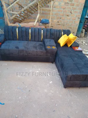 6 Seater L Shaped Sofa Readily Available in Black
