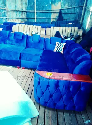 6 Seater L Shaped Sofa Readily Available in Blue Color