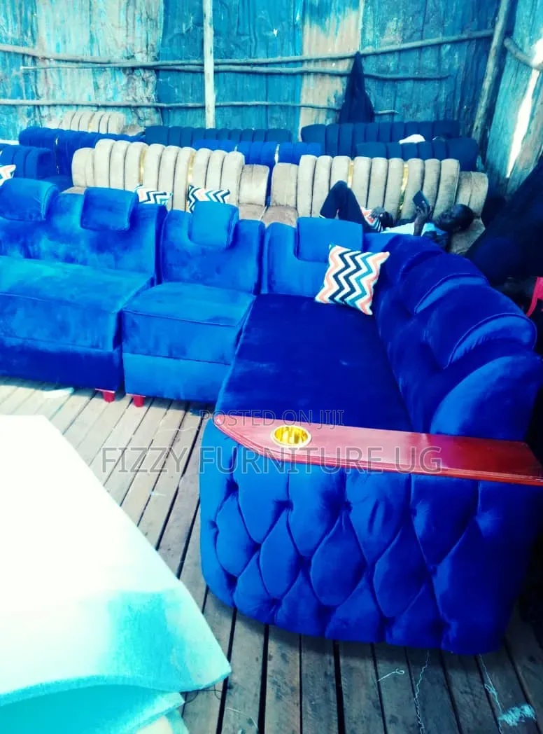 6 Seater L Shaped Sofa Readily Available in Blue Color
