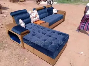 6 Seater L Shaped Sofa Readily Available in Blue Color