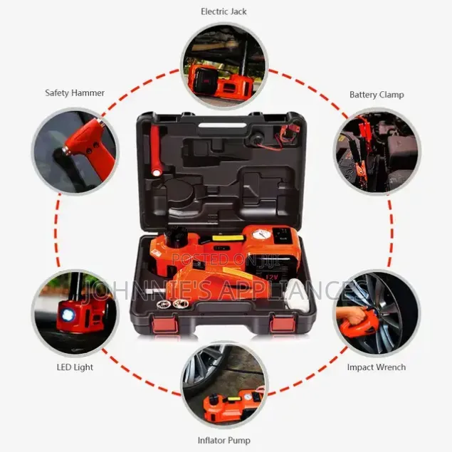 12V Electric Impact Wrench and Tire Inflator Kit With Pressure Gauge