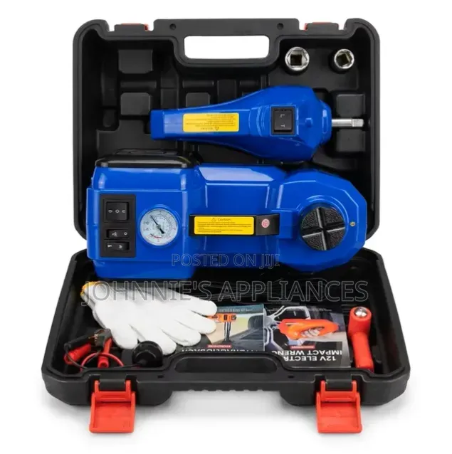 12V Electric Impact Wrench and Tire Inflator Kit With Pressure Gauge