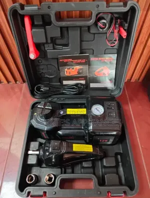 12V Electric Impact Wrench and Tire Inflator Kit With Pressure Gauge