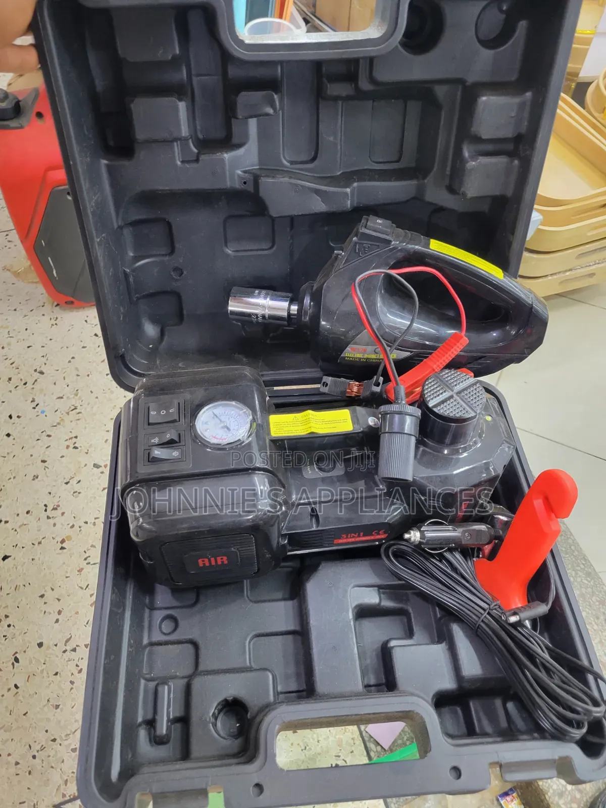 12V Electric Impact Wrench and Tire Inflator Kit With Pressure Gauge