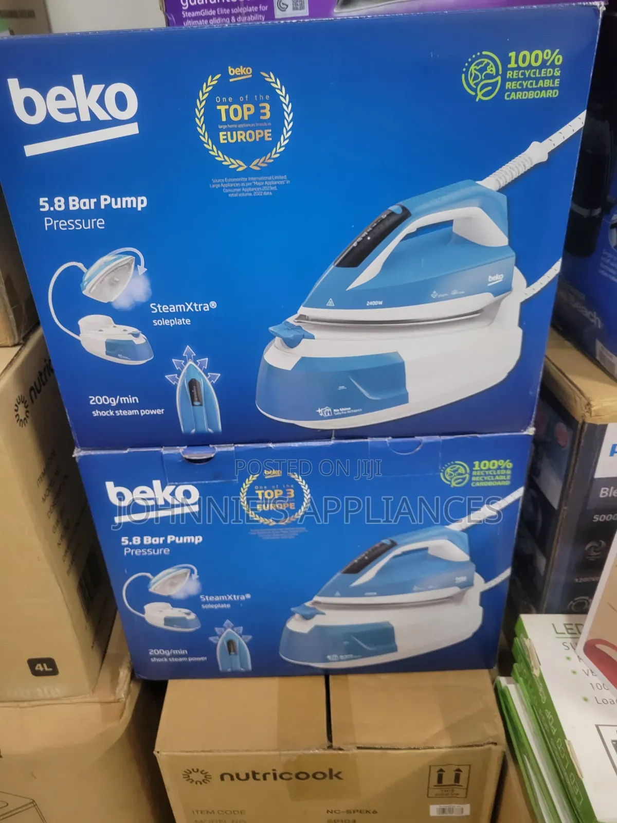 Steam Generator Iron With Large Water Tank – Blue and White
