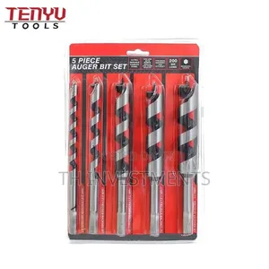 5Pcs 200mm Hex Shank Screw Point Self Feed Wood Auger Drill Bit Set