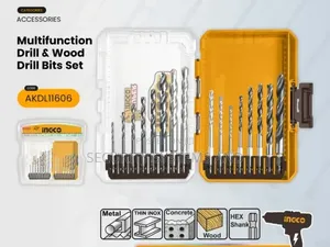 Ingco Multipurpose Drill Bit Set for Metal, Concrete and Wood-16 Piece