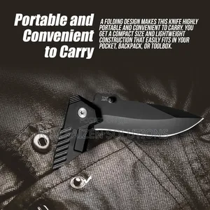 Folding Pocket Camp Knife With Flipper Open| Liner Lock| Belt Clip