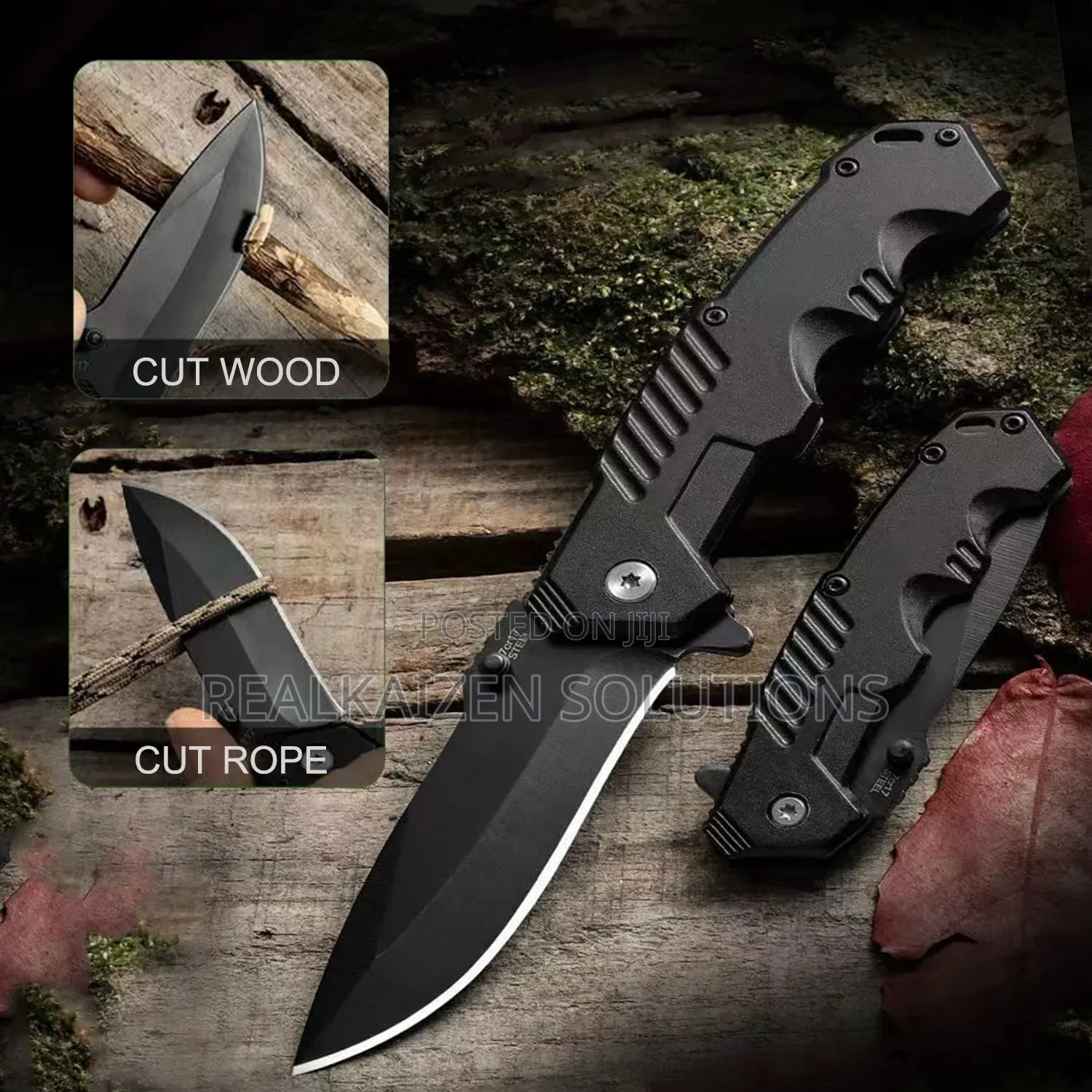 Folding Pocket Camp Knife With Flipper Open| Liner Lock| Belt Clip