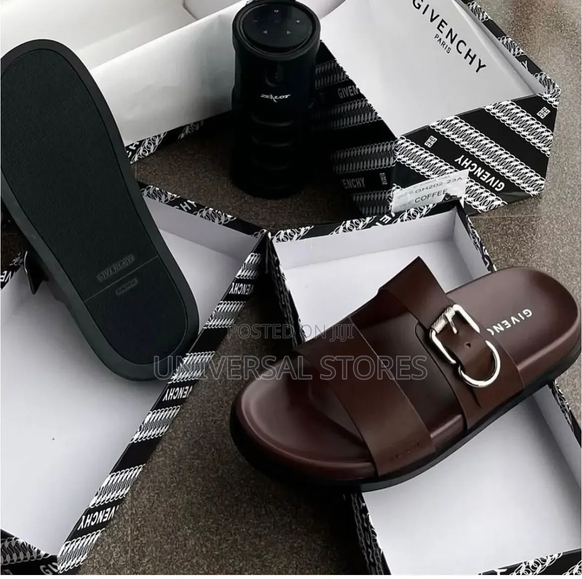 Givenchy Double-Belt Buckle Slide Sandals