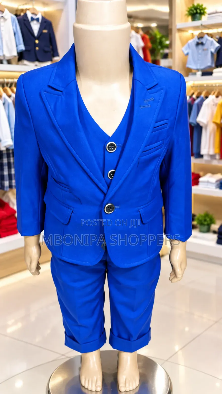Stylish Royal Blue Boys’ 3-Piece Formal Suit Set