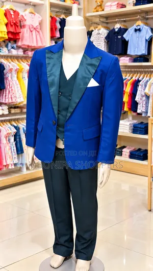 Boys’ Royal Blue Formal Suit – 3-Piece Elegant Party & Wedding Outfit