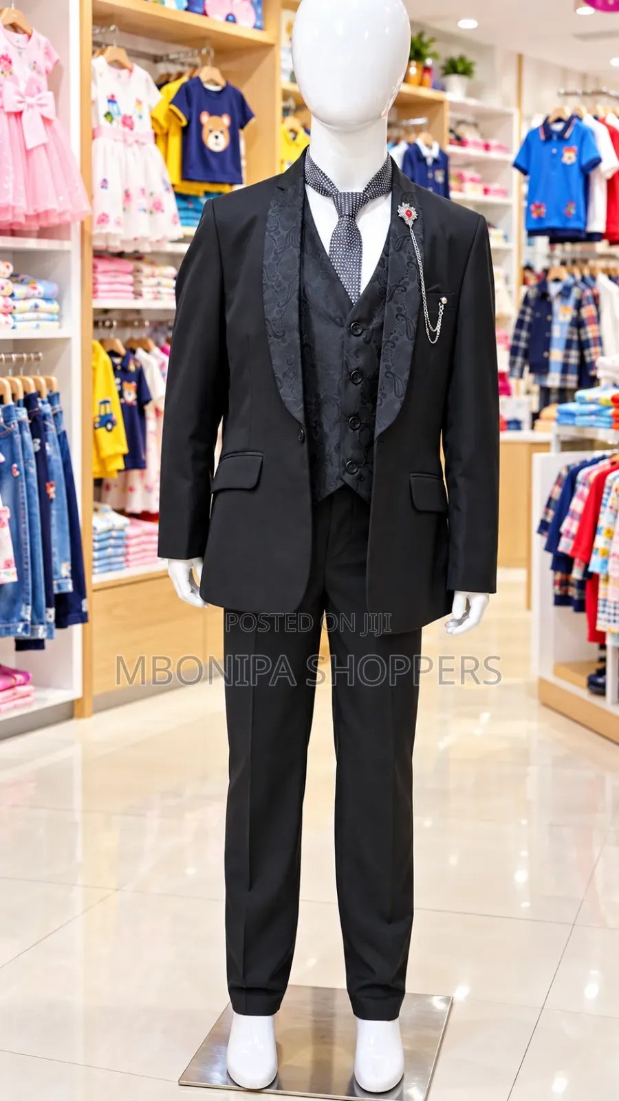 Boy’s Classic Black 3-Piece Formal Suit Special Occasion Outfit