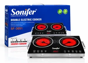 Sonifer SF-3051 Electric Cooker - 3600W Infrared Ceramic Double Burner