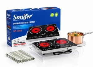 Sonifer SF-3051 Electric Cooker - 3600W Infrared Ceramic Double Burner