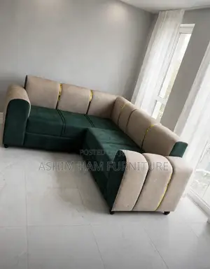 Modern L-Shape Sofa -Green Combo