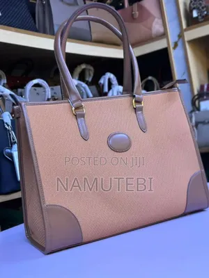 Herringbone Patterned Structured Tote Handbag