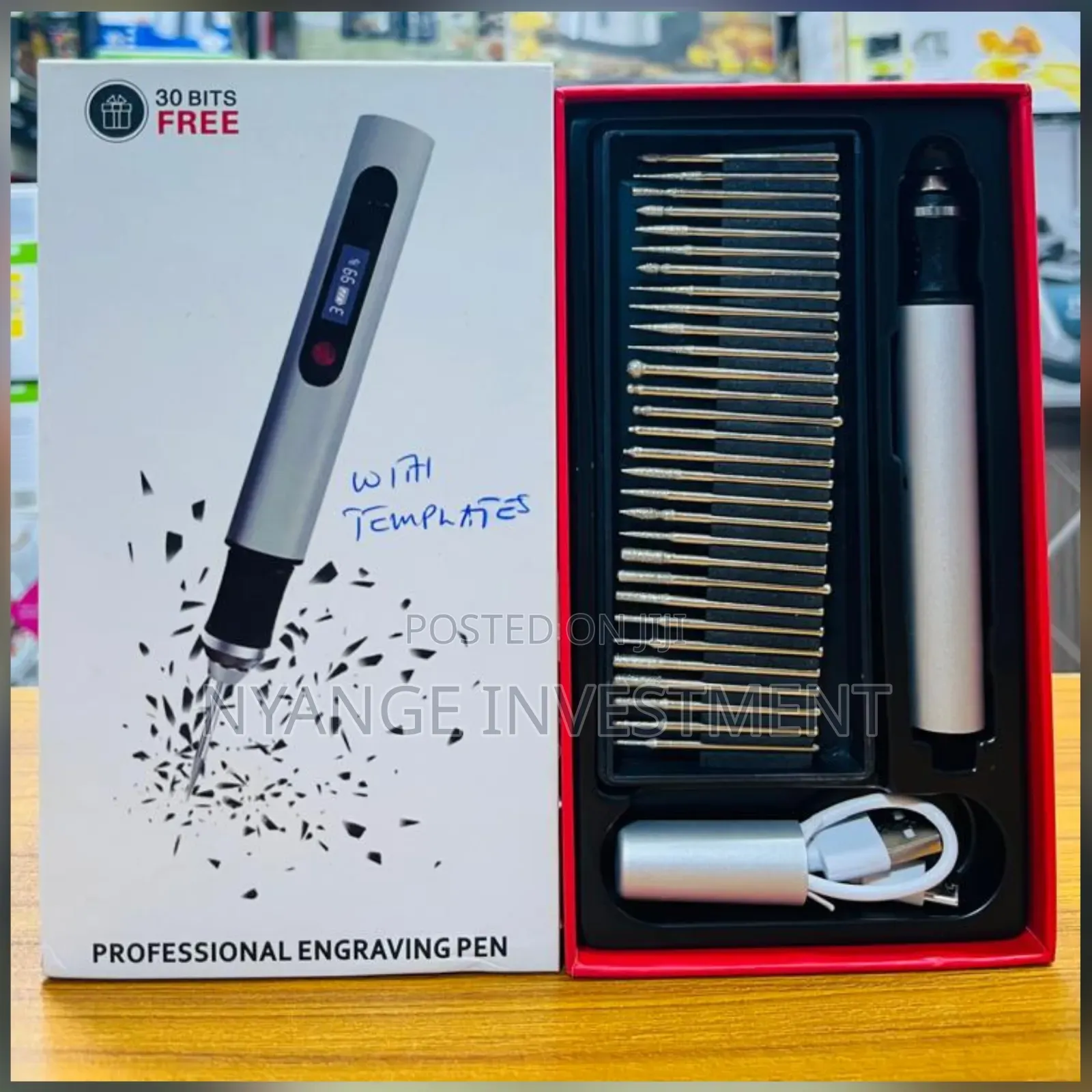 30-in-1 Digital Rechargeable Electric Engraving Pen Kit With Templates