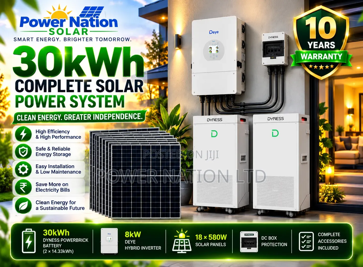 30kwh 48v Megasun Energy Hybrid/Lithium Solar System Full Kit