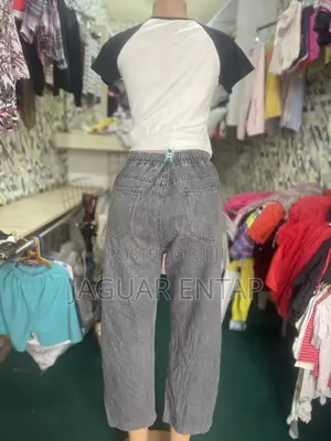 Ladies Grey Drawstring Pants + Bear Crop Top - Size S/M - Random Combo