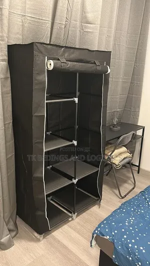 Two Column Metallic Wardrobe Gray