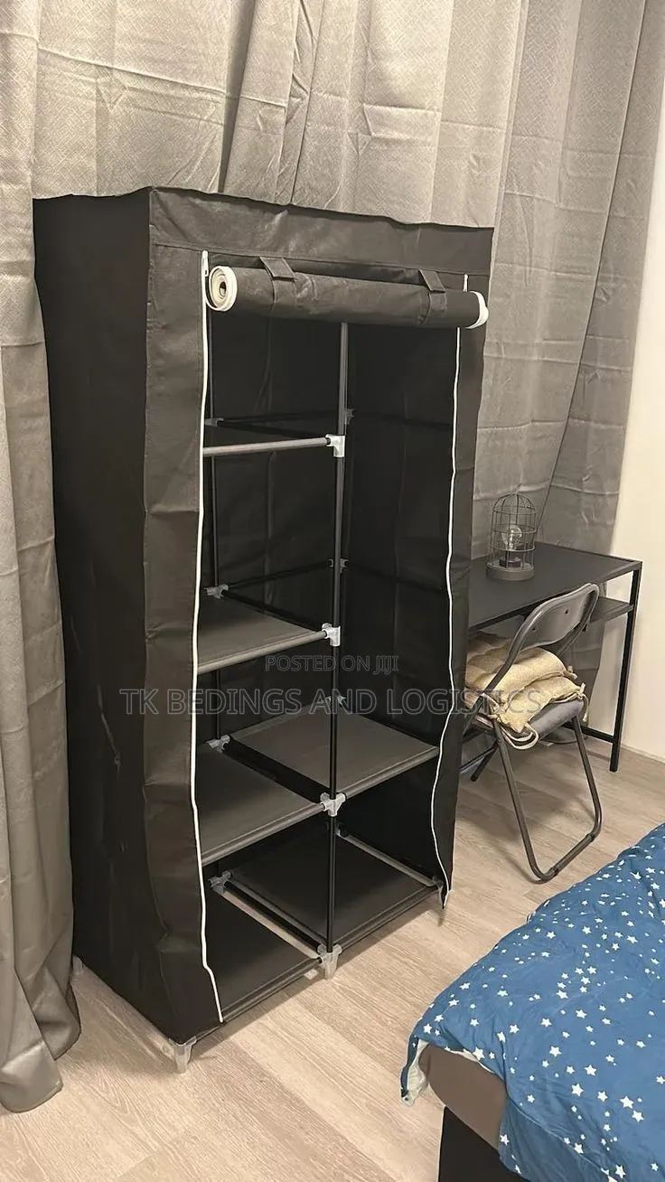 Two Column Metallic Wardrobe Gray