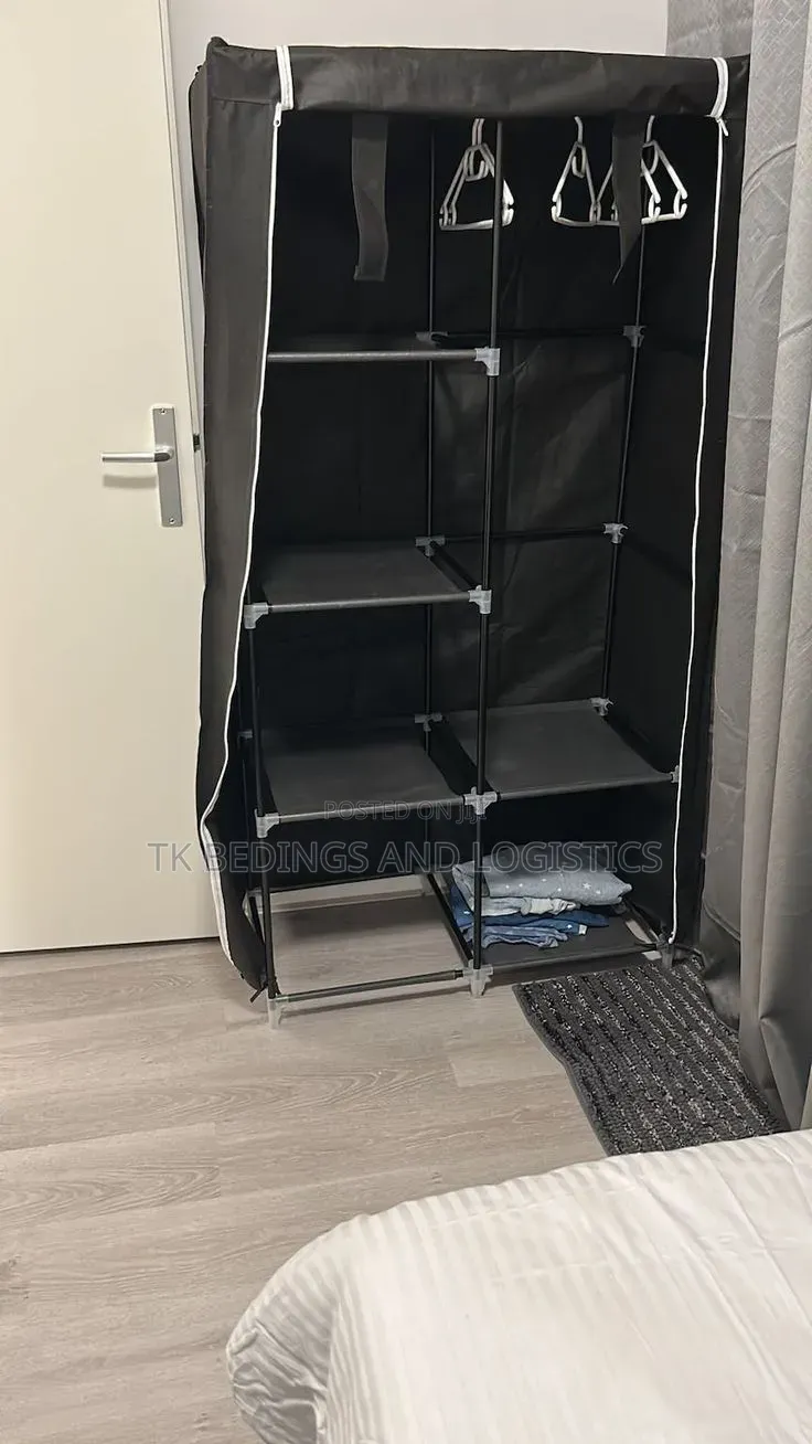 Two Column Metallic Wardrobe Gray
